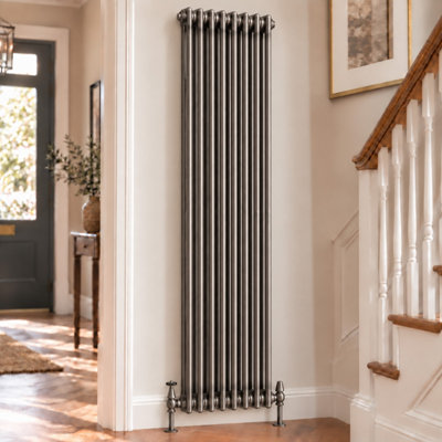 Plum&Clay Corwin Raw Metal Double Column Vertical Traditional Cast Iron ...