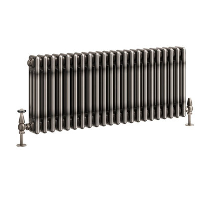 Plum&Clay Corwin Raw Metal Triple Column Horizontal Traditional Cast Iron Style Radiator (W)1010mm (H)400mm