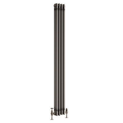 Plum&Clay Corwin Raw Metal Triple Column Vertical Traditional Cast Iron Style Radiator (W)200mm (H)1800mm
