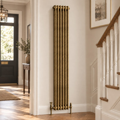 Plum&Clay Corwin Rustic Brass Double Column Vertical Traditional Cast ...