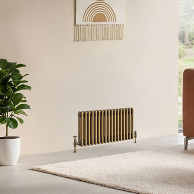 Plum&Clay Corwin Rustic Brass Triple Column Horizontal Traditional Cast