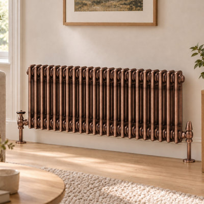 Plum&Clay Corwin Rustic Copper Double Column Horizontal Traditional ...