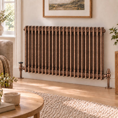 Plum&Clay Corwin Rustic Copper Double Column Horizontal Traditional ...