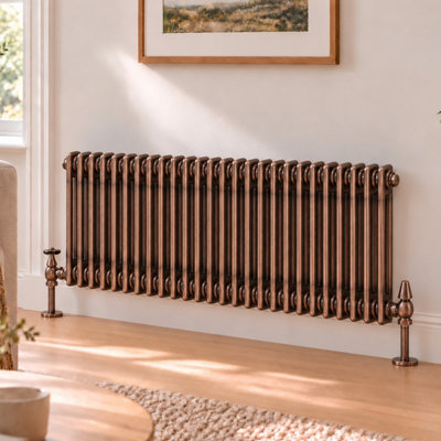 Plum&Clay Corwin Rustic Copper Double Column Horizontal Traditional ...