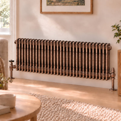 Plum&Clay Corwin Rustic Copper Double Column Horizontal Traditional ...