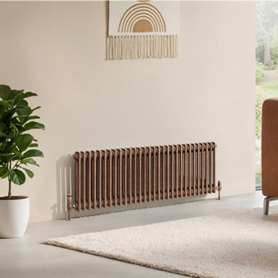 Plum&Clay Corwin Rustic Copper Double Column Horizontal Traditional ...