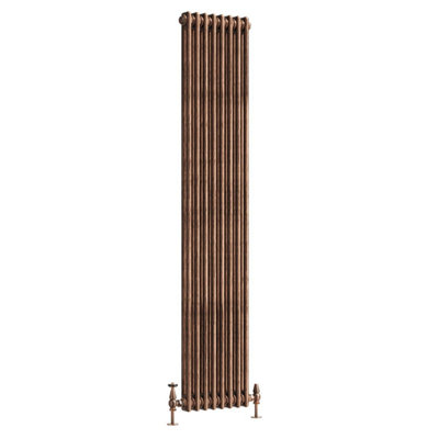 Plum&Clay Corwin Rustic Copper Double Column Vertical Traditional Cast Iron Style Radiator (W)380mm (H)1800mm