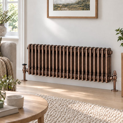 Plum&Clay Corwin Rustic Copper Triple Column Horizontal Traditional ...