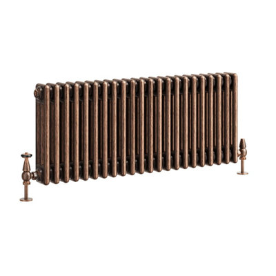 Plum&Clay Corwin Rustic Copper Triple Column Horizontal Traditional Cast Iron Style Radiator (W)1010mm (H)400mm
