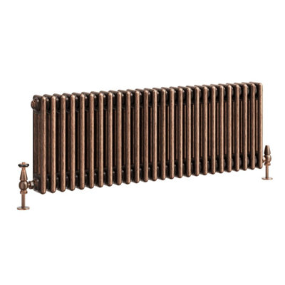 Plum&Clay Corwin Rustic Copper Triple Column Horizontal Traditional Cast Iron Style Radiator (W)1190mm (H)400mm