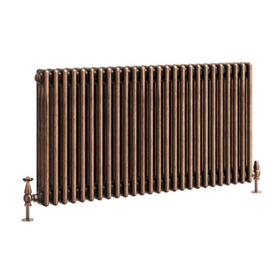 Plum&Clay Corwin Rustic Copper Triple Column Horizontal Traditional Cast Iron Style Radiator (W)1190mm (H)600mm