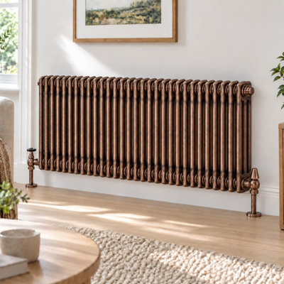 Plum&Clay Corwin Rustic Copper Triple Column Horizontal Traditional ...