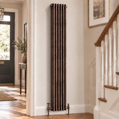 Plum&Clay Corwin Rustic Copper Triple Column Vertical Traditional Cast ...
