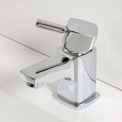 Plum&Clay Cubic Chrome Plated Mini Mono Basin Tap with Waste