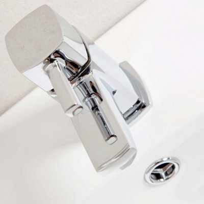 Plum&Clay Cubic Chrome Plated Mini Mono Basin Tap with Waste