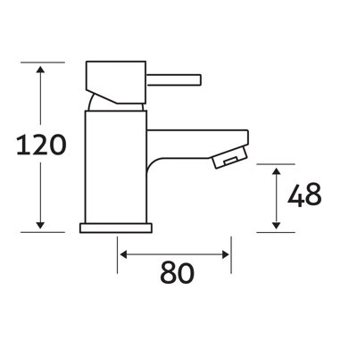 Plum&Clay Cubic Chrome Plated Mini Mono Basin Tap with Waste