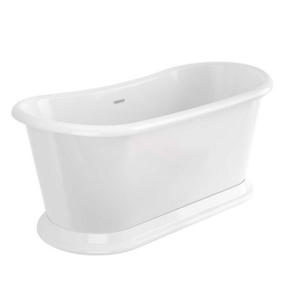 Plum&Clay Daena Traditional Roll Top Freestanding White Acrylic Bath (L)1580mm (W)750mm