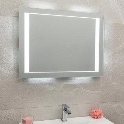 Plum&Clay Dakota LED Illuminated Backlit Bathroom Mirror with Demister (H)600mm (W)800mm