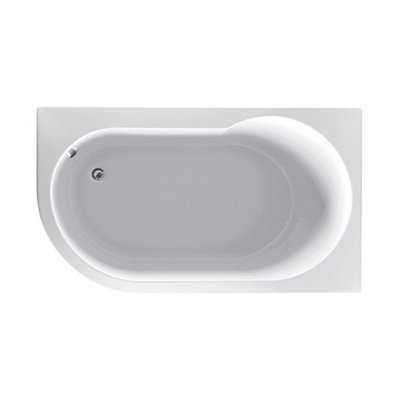 Plum&Clay Darwin Right Hand White Acrylic Single Ended Compact Bath (L)1550mm (W)900mm