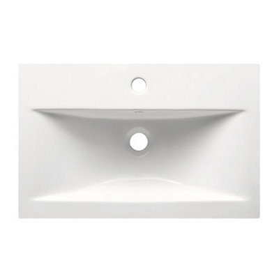 Plum&Clay Denver White Thin Ceramic Bathroom Vanity Basin (W) 615mm