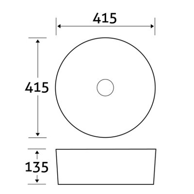 Plum&Clay Diana Gloss White Ceramic Round Counter Top Basin (W)415mm