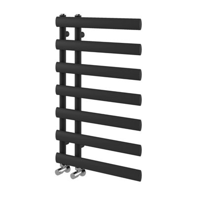 Plum&Clay Donovan Black Heated Towel Rail (H)780mm (W)500mm