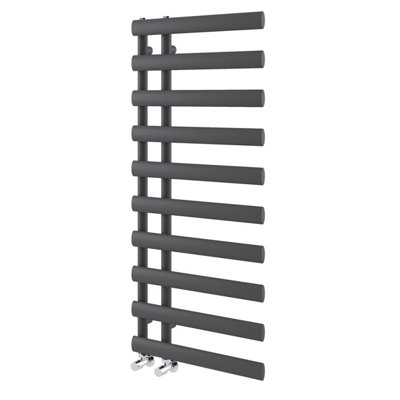 Plum&Clay Donovan Grey Heated Towel Rail (H)1140mm (W)500mm