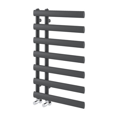 Plum&Clay Donovan Grey Heated Towel Rail (H)780mm (W)500mm