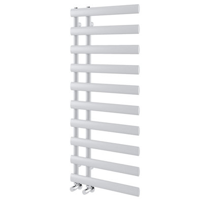 Plum&Clay Donovan White Heated Towel Rail (H)1140mm (W)500mm