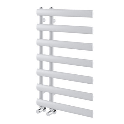 Plum&Clay Donovan White Heated Towel Rail (H)780mm (W)500mm