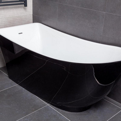 Plum&Clay Edmonton Black Acrylic Freestanding Bath (L)1750mm (W)750mm