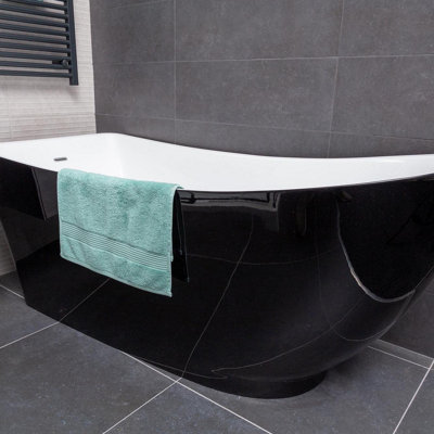 Plum&Clay Edmonton Black Acrylic Freestanding Bath (L)1750mm (W)750mm