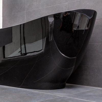 Plum&Clay Edmonton Black Acrylic Freestanding Bath (L)1750mm (W)750mm