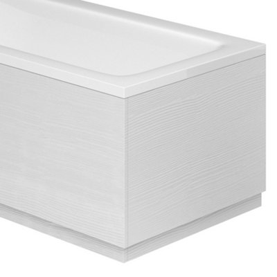 Plum&Clay Emery Textured White End Bath Panel (W)800mm (H)560mm