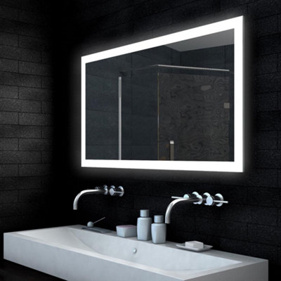 Plum&Clay Enigma LED Illuminated Bathroom Mirror with Demister (H)650mm (W)800mm
