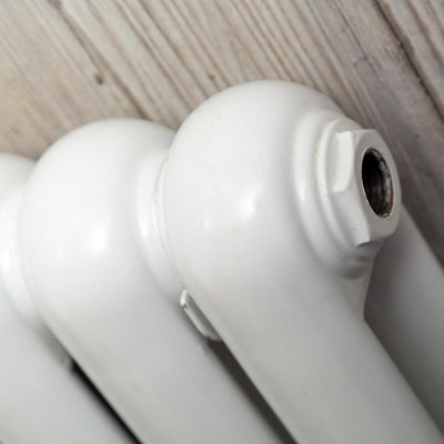 Plum&Clay Estelle White Horizontal Double Column Radiator (H)600mm (W)860mm