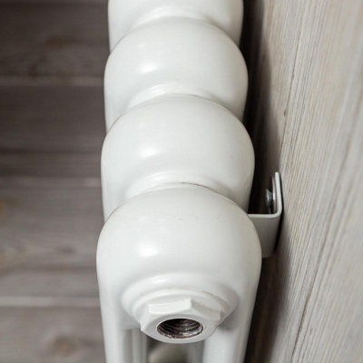 Plum&Clay Estelle White Horizontal Double Column Radiator (H)600mm (W)860mm