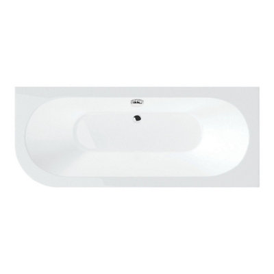 Plum&Clay Eugene Right Hand White Super-Strong Acrylic Double Ended Straight Bath (L)1650mm (W)725mm