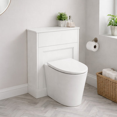 Plum&Clay Fairmont Traditional White Back to Wall Toilet WC Unit Matt ...