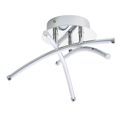 Plum&Clay Fender Integrated LED Bulb Cross Over Light Decorative Chrome Ceiling Light