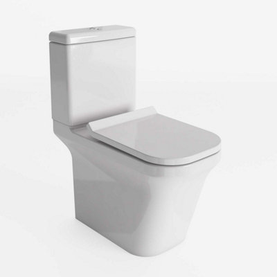 Plum&Clay Forge Square Design Close Coupled Toilet with Anti Bacterial Glaze & Soft Close Toilet Seat