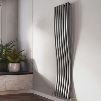 Plum&Clay Gemini Grey Vertical Wave Radiator (H)1785mm (W)413mm