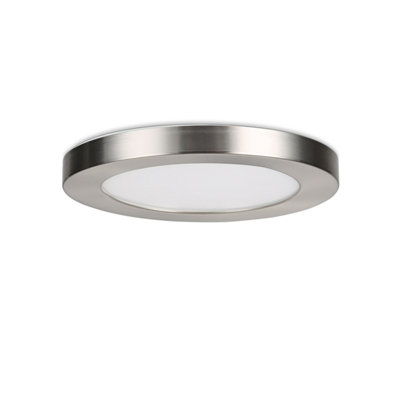 Plum&Clay Gemini Nickel LED Round Ceiling & Wall Light 3 Way Colour Changing 12W