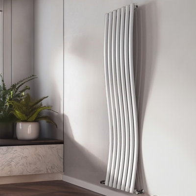 Plum&Clay Gemini White Vertical Wave Radiator (H)1785mm (W)413mm