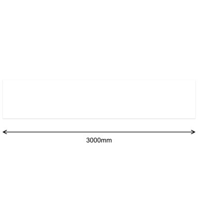 Plum&Clay Gloss White Bathroom Laminated Worktop (T) 2.8cm (L) 300cm (W) 31cm