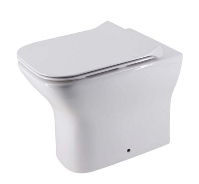 Plum&Clay Hamilton Ceramic Back to Wall Toilet Includes Soft Closing Seat Quick Release Hinges & Cistern