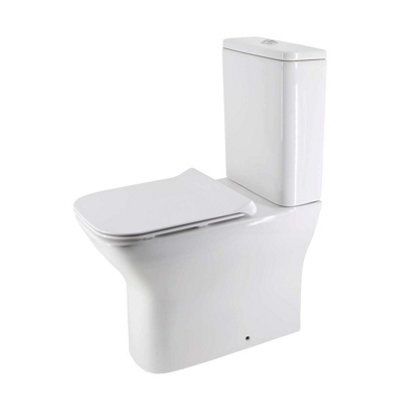 Plum&Clay Hamilton Ceramic Close Coupled Rimless Toilet Includes Soft Closing Seat Quick Release Hinges & Cistern