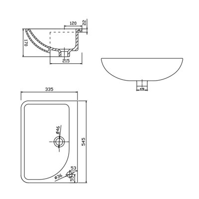 Plum&Clay Harbor White Ceramic Bathroom Semi Recessed Basin Sink with 1 Tap Hole