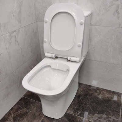 Plum&Clay Harland White Ceramic Toilet Pan with Eco Flush & Soft Closing Toilet Seat