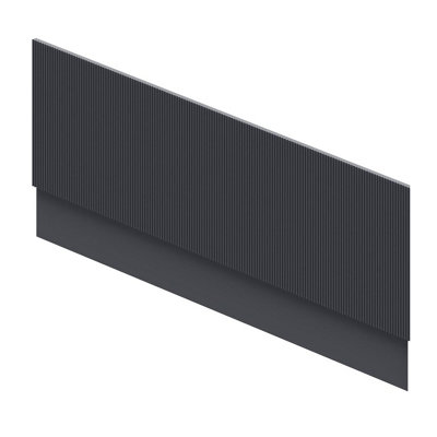 Plum&Clay Harper Ribbed Grey Front Bath Panel 1800mm Matt Finish ...
